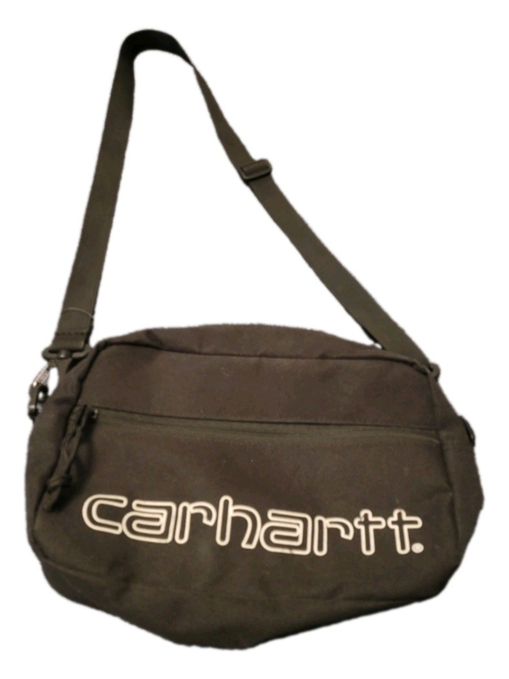 Carhartt Black Canvas Crossbody Messenger Shoulder Bag Logo Adjustable Strap